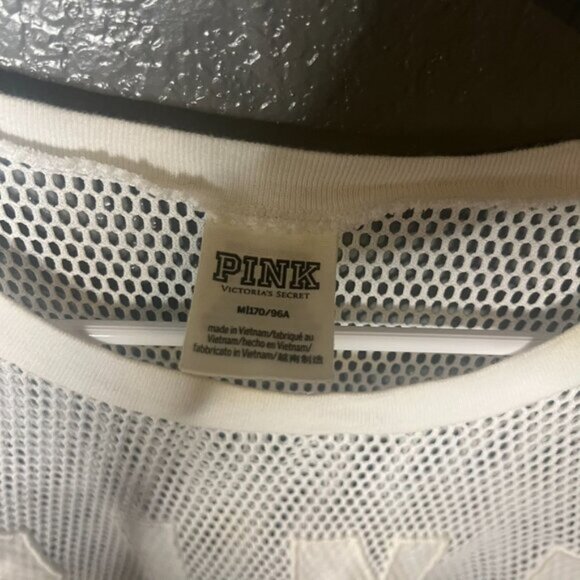 Victoria's Secret PINK White Mesh Top, Size Medium - Picture 2 of 5